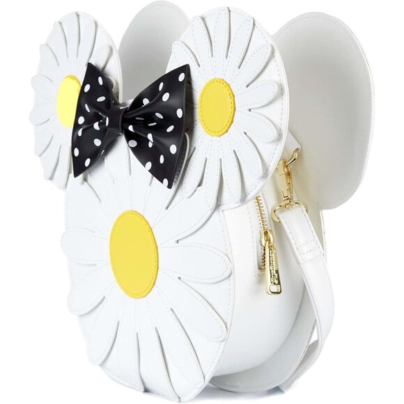 Disney Minnie Mouse Daisy Large Crossbody Bag Vegan Leather Adjustable Strap Zip - Picture 3 of 4